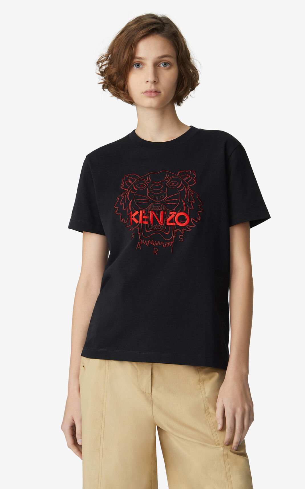 Kenzo 虎 loose fitting Tシャツ レディース 黒 - YGSUKB935